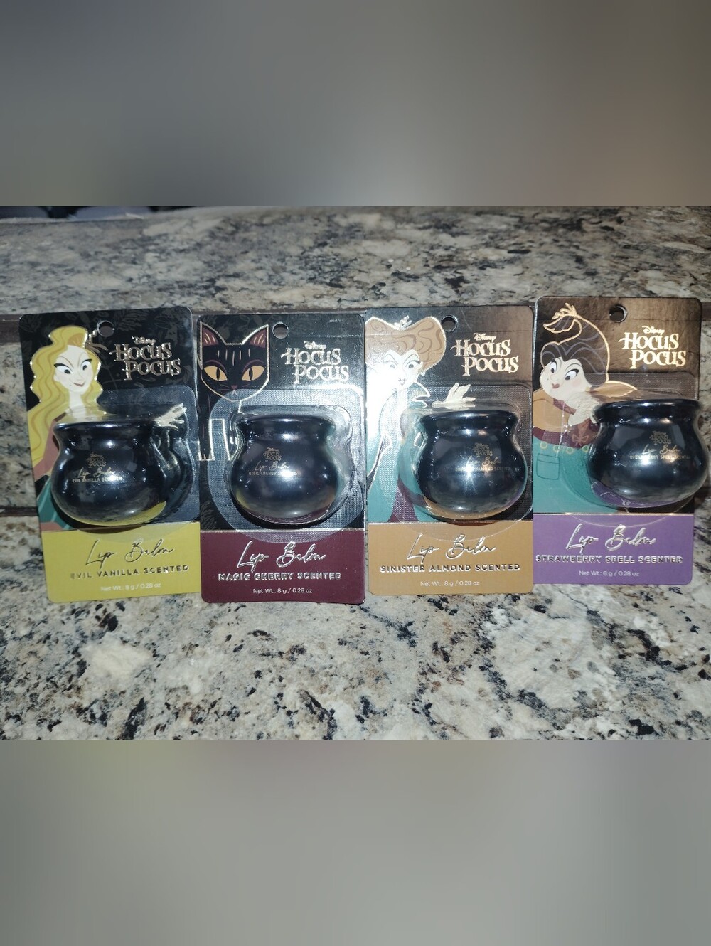 Disney Hocus Pocus Lip Balm Cauldrons - Black with Colorful Packaging Accents